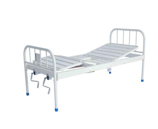 E22鋼制噴塑雙搖便孔護理床--(條式床面、便孔）